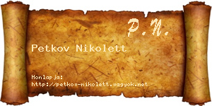 Petkov Nikolett névjegykártya
